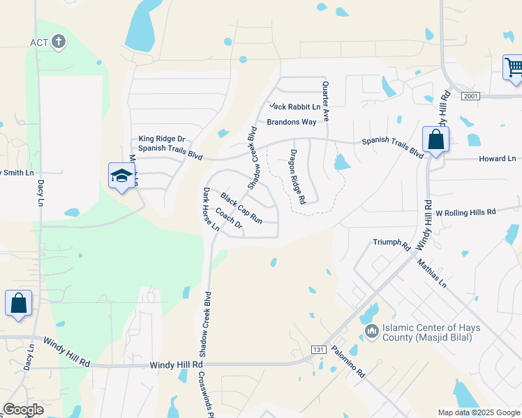 map of restaurants, bars, coffee shops, grocery stores, and more near 146 Sloan Road in Buda