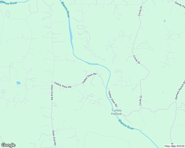 map of restaurants, bars, coffee shops, grocery stores, and more near 1104 Valley View Road in Wimberley