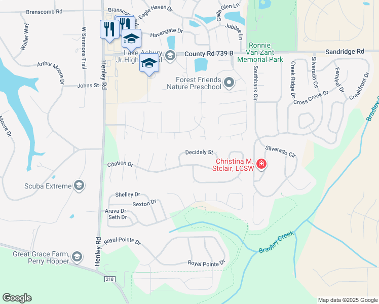 map of restaurants, bars, coffee shops, grocery stores, and more near 2920 Decidely Street in Green Cove Springs