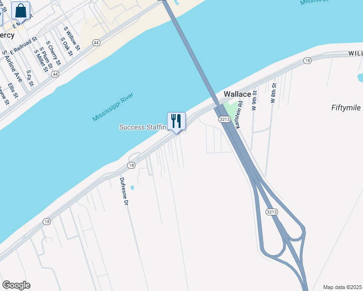 map of restaurants, bars, coffee shops, grocery stores, and more near 133 West 12th Street in Vacherie