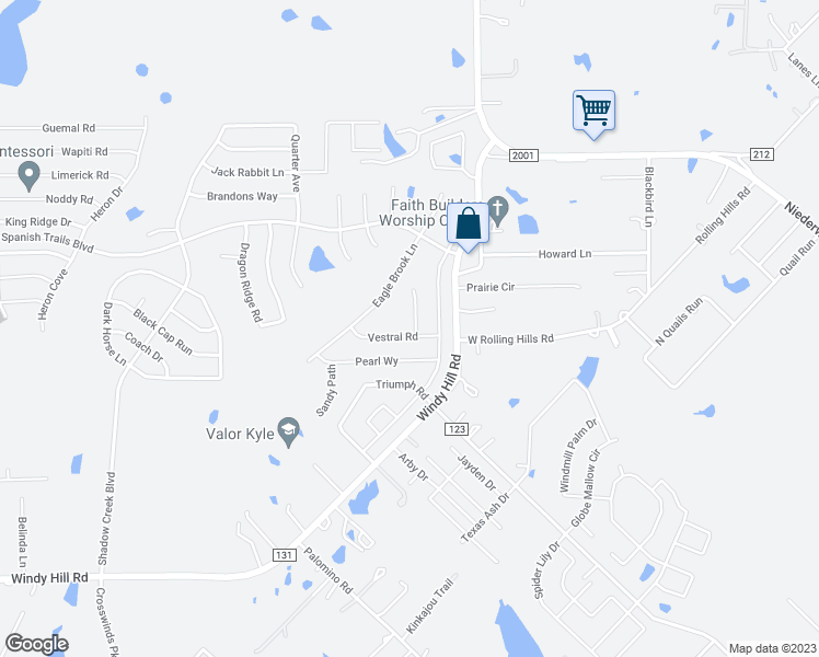 map of restaurants, bars, coffee shops, grocery stores, and more near 117 Corvid Drive in Buda