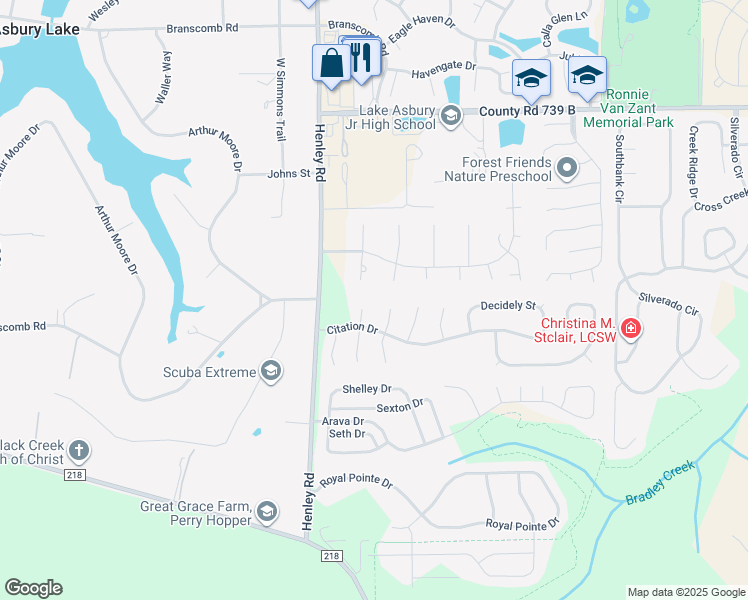 map of restaurants, bars, coffee shops, grocery stores, and more near 1 Whirlaway Court in Green Cove Springs