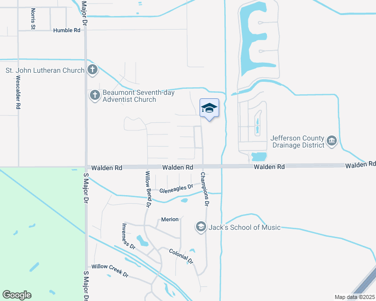 map of restaurants, bars, coffee shops, grocery stores, and more near 7915 Silverleaf Street in Beaumont