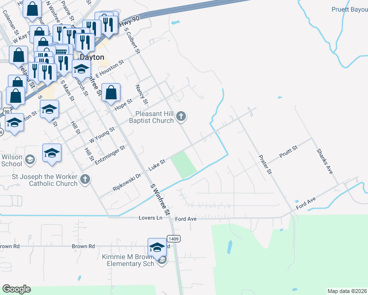 map of restaurants, bars, coffee shops, grocery stores, and more near 903 South Colbert Street in Dayton