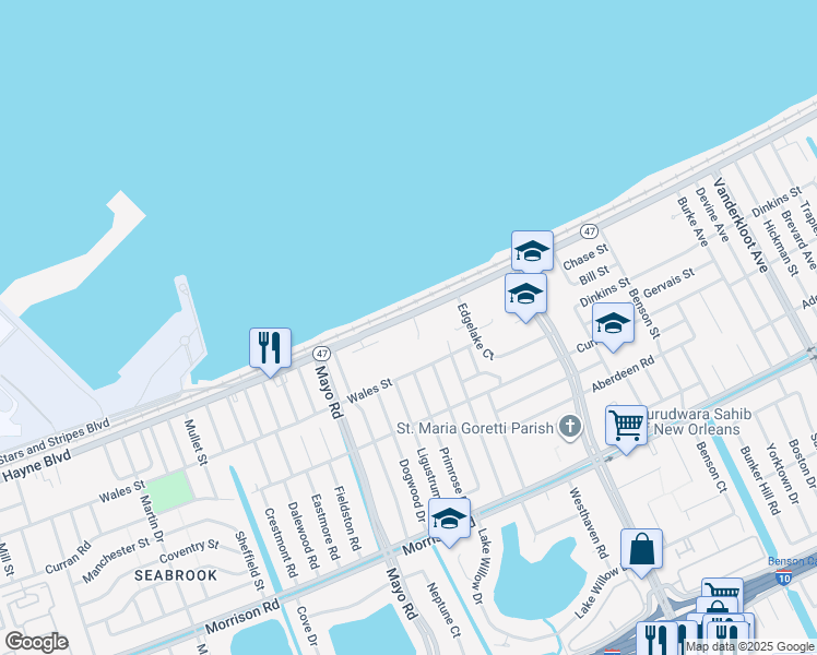 map of restaurants, bars, coffee shops, grocery stores, and more near 7912 Hayne Blvd in New Orleans