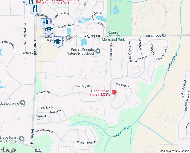 map of restaurants, bars, coffee shops, grocery stores, and more near 2954 Russell Oaks Drive in Green Cove Springs