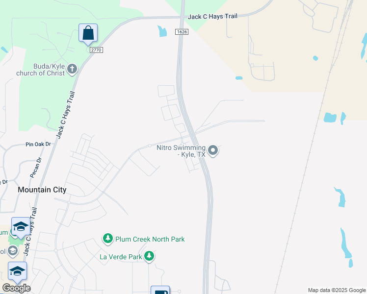 map of restaurants, bars, coffee shops, grocery stores, and more near 151 Rikardson Street in Kyle