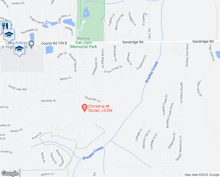 map of restaurants, bars, coffee shops, grocery stores, and more near 2764 Creekfront Drive in Green Cove Springs