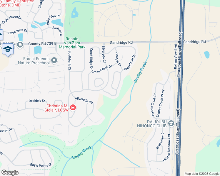 map of restaurants, bars, coffee shops, grocery stores, and more near 1868 Creekview Drive in Green Cove Springs