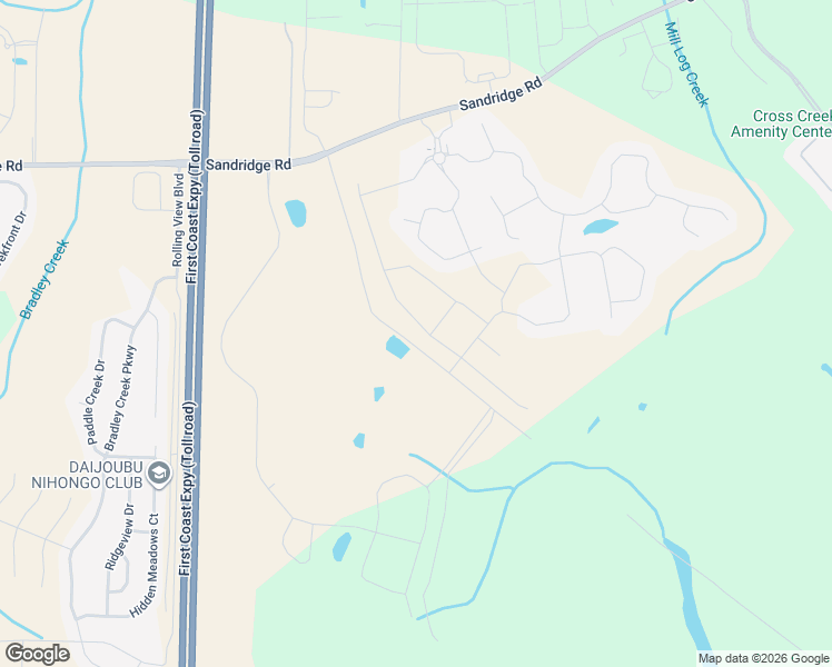 map of restaurants, bars, coffee shops, grocery stores, and more near Feed Mill Road in Green Cove Springs