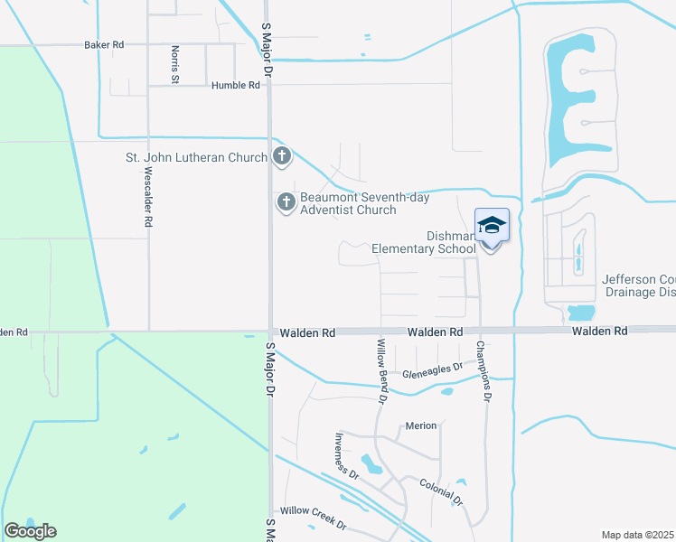 map of restaurants, bars, coffee shops, grocery stores, and more near 8197 Quail Hollow Drive in Beaumont