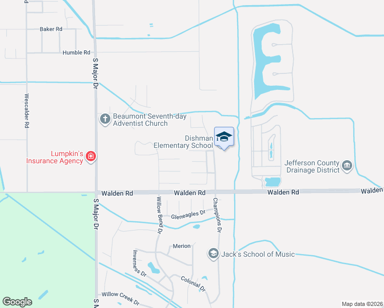 map of restaurants, bars, coffee shops, grocery stores, and more near 8015 Turnberry Circle in Beaumont