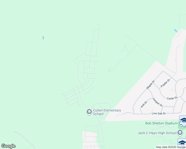 map of restaurants, bars, coffee shops, grocery stores, and more near Indian Creek Road in Buda