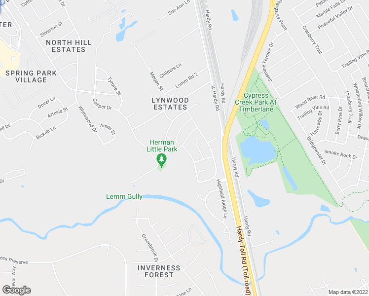 map of restaurants, bars, coffee shops, grocery stores, and more near 1422 Reno Ridge Lane in Spring