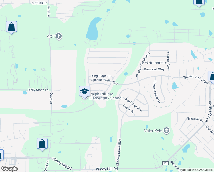 map of restaurants, bars, coffee shops, grocery stores, and more near 5846 Heron Drive in Buda