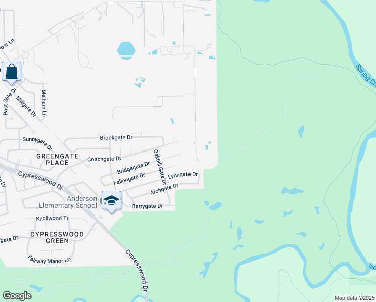 map of restaurants, bars, coffee shops, grocery stores, and more near 7710 Carl Road Ext in Spring
