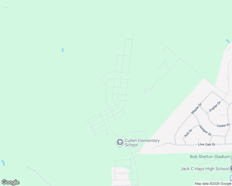 map of restaurants, bars, coffee shops, grocery stores, and more near Indian Creek Road in Buda