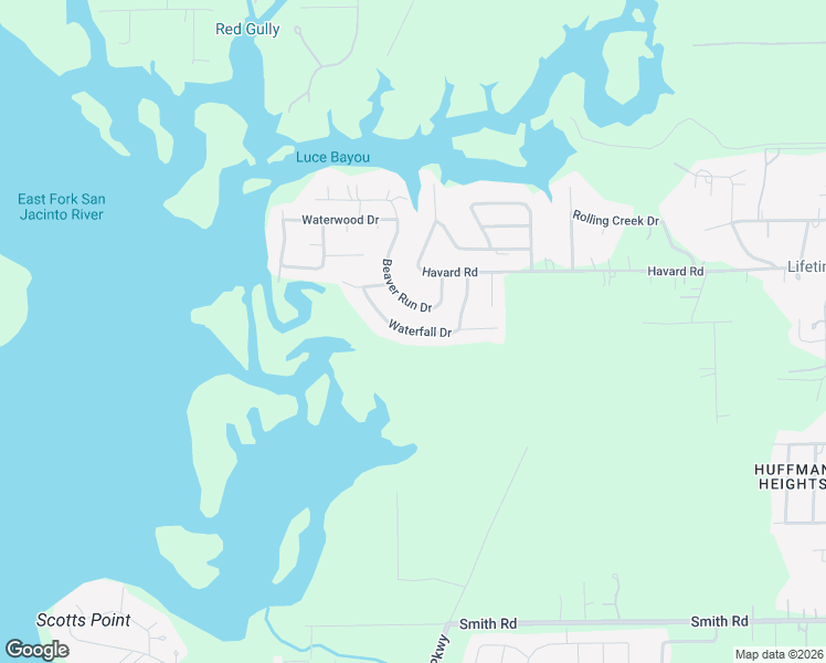 map of restaurants, bars, coffee shops, grocery stores, and more near 243 Waterfall Drive in Huffman