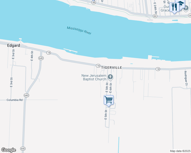 map of restaurants, bars, coffee shops, grocery stores, and more near 1356 Country Drive in Edgard