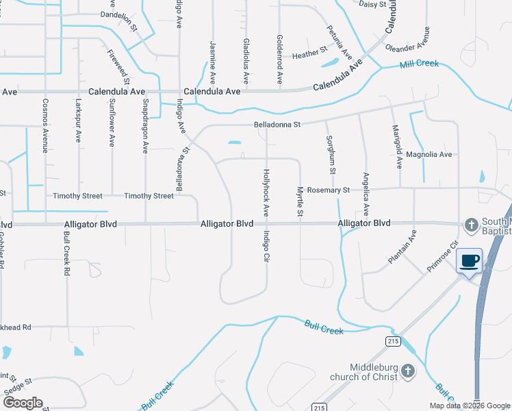 map of restaurants, bars, coffee shops, grocery stores, and more near 2621 Indigo Avenue in Middleburg
