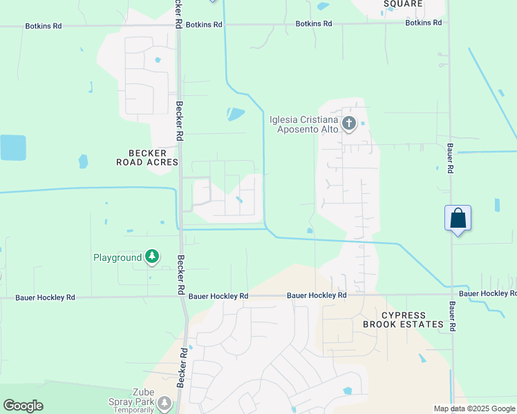 map of restaurants, bars, coffee shops, grocery stores, and more near 23602 Bauer Hockley Road in Hockley