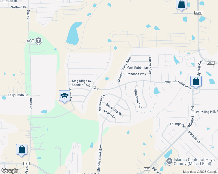 map of restaurants, bars, coffee shops, grocery stores, and more near 187 Desert Eagle in Buda