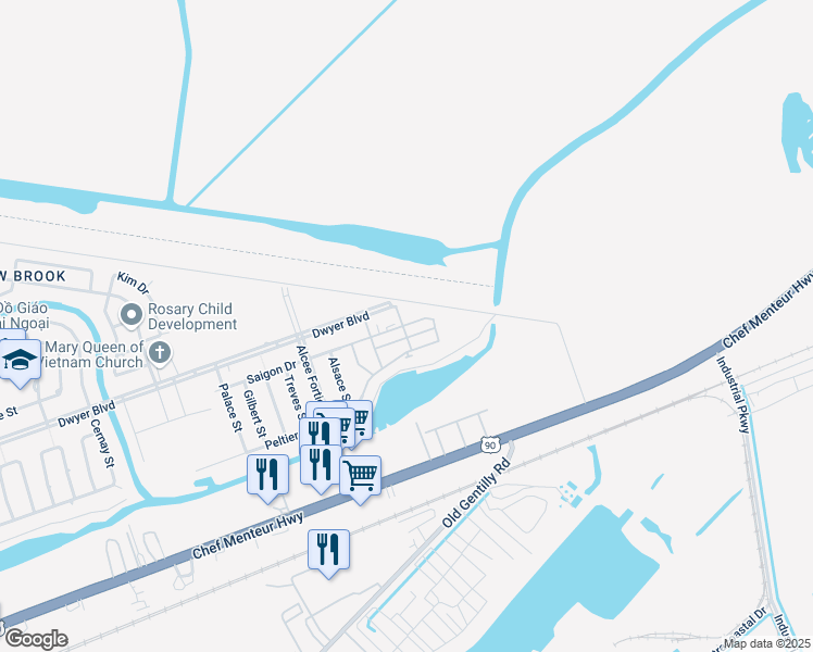 map of restaurants, bars, coffee shops, grocery stores, and more near 22 A Street in New Orleans