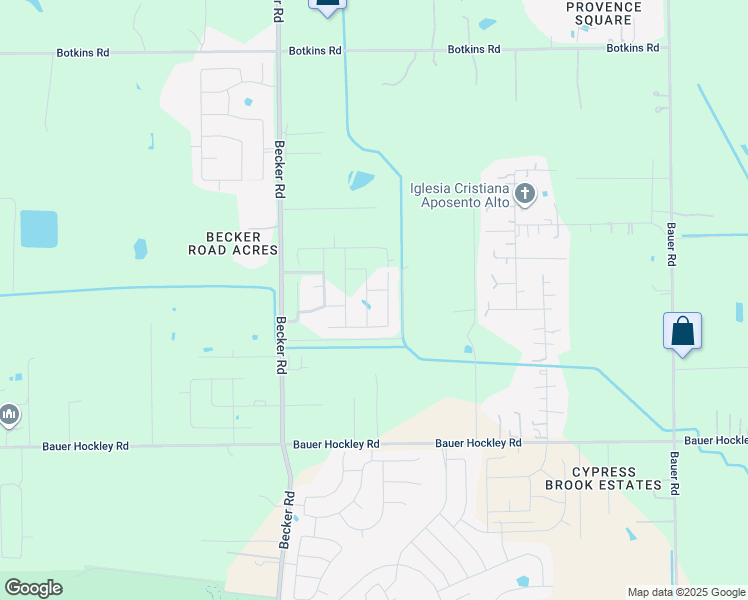 map of restaurants, bars, coffee shops, grocery stores, and more near 23602 Bauer Hockley Road in Hockley