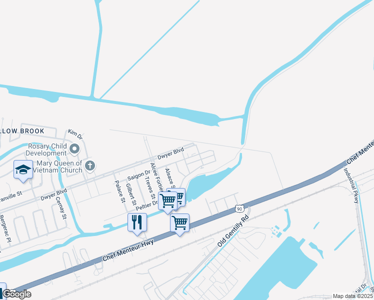 map of restaurants, bars, coffee shops, grocery stores, and more near 22 A Street in New Orleans