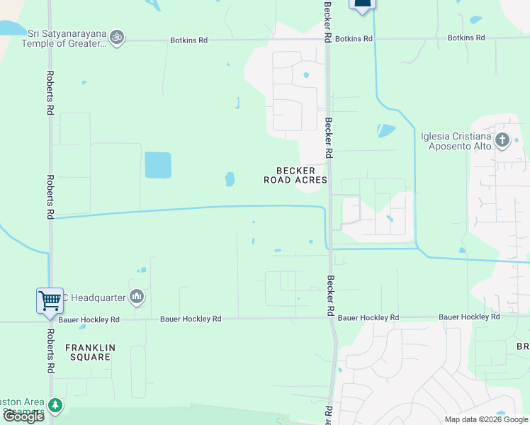 map of restaurants, bars, coffee shops, grocery stores, and more near 18034 Kleb Street in Harris County