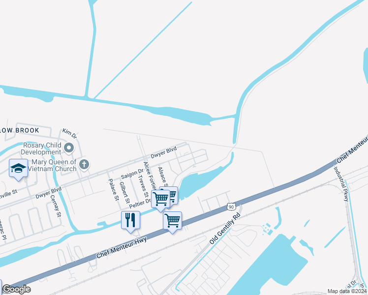 map of restaurants, bars, coffee shops, grocery stores, and more near 22 A Street in New Orleans