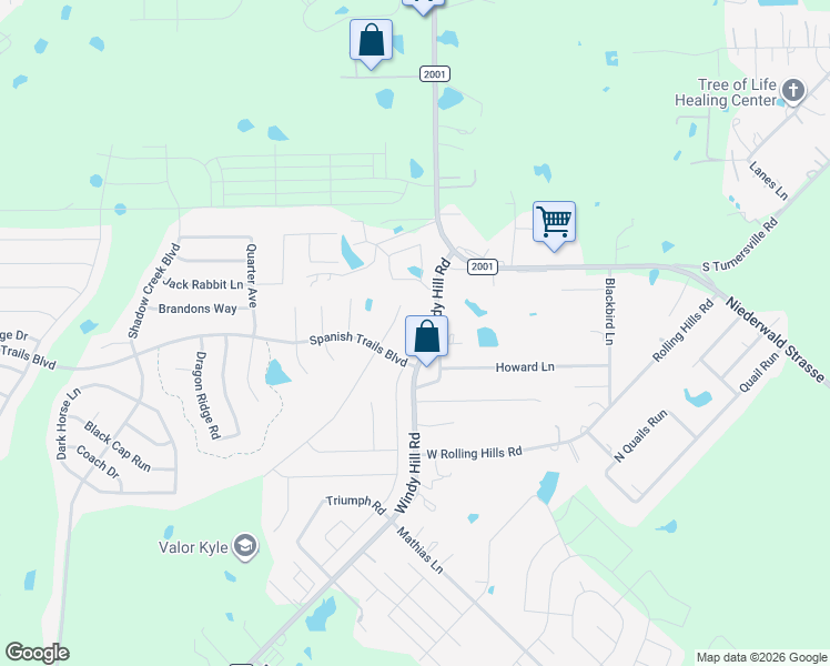 map of restaurants, bars, coffee shops, grocery stores, and more near 671 Twisted Oaks Lane in Niederwald
