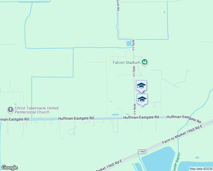 map of restaurants, bars, coffee shops, grocery stores, and more near 3296 Brazzel Street in Huffman