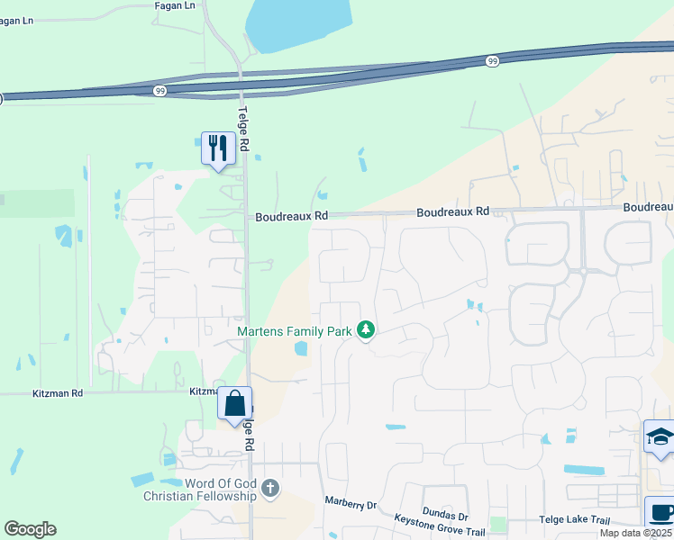 map of restaurants, bars, coffee shops, grocery stores, and more near 15707 Jacobs Creek Drive in Cypress