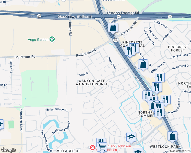 map of restaurants, bars, coffee shops, grocery stores, and more near 19406 Dolan Springs Drive in Tomball