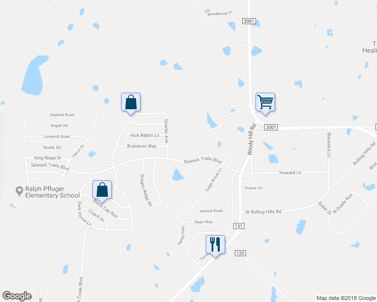map of restaurants, bars, coffee shops, grocery stores, and more near 137 Pebble Creek Lane in Buda