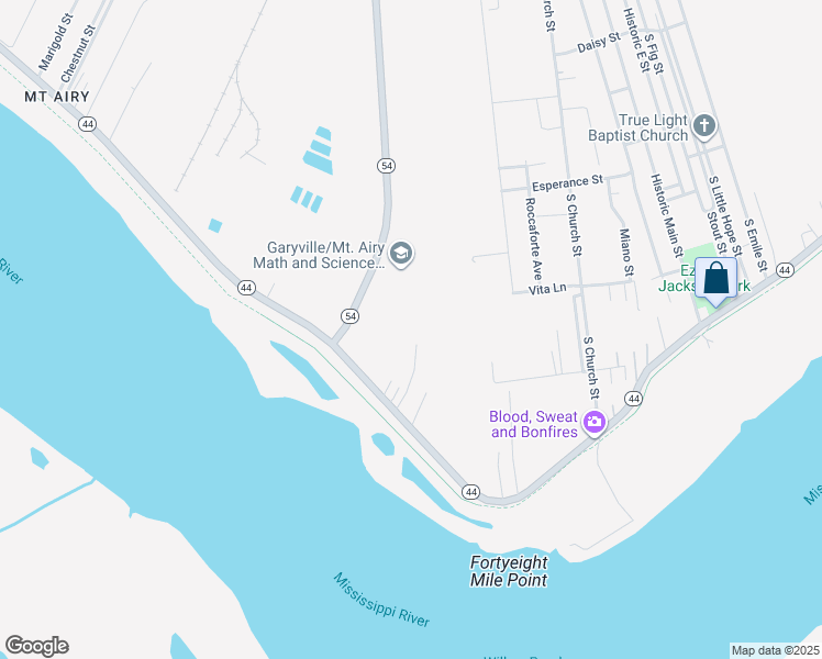 map of restaurants, bars, coffee shops, grocery stores, and more near 3412 Louisiana 44 in Reserve