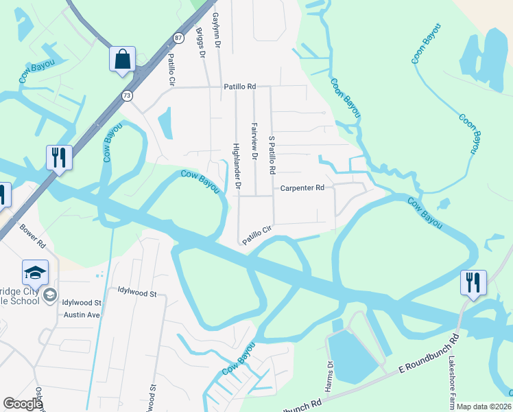 map of restaurants, bars, coffee shops, grocery stores, and more near 3028 West Veazy Street in Orange