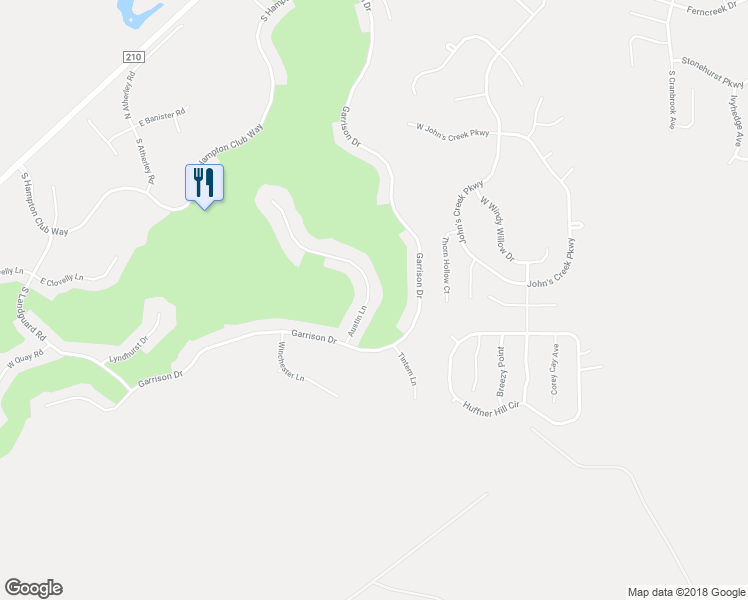 map of restaurants, bars, coffee shops, grocery stores, and more near 1548 Austin Lane in St. Augustine