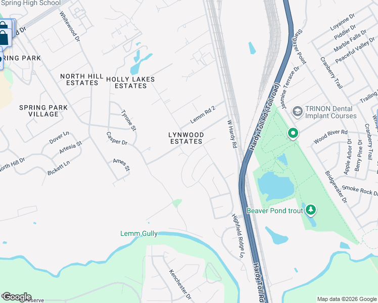 map of restaurants, bars, coffee shops, grocery stores, and more near 23002 Jetty Manor Lane in Spring