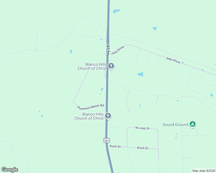 map of restaurants, bars, coffee shops, grocery stores, and more near 300 Logans Way in Blanco