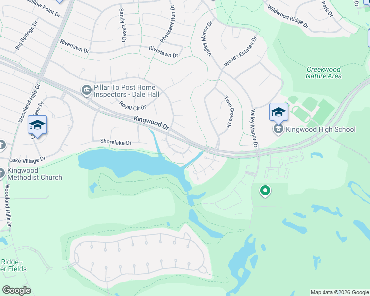 map of restaurants, bars, coffee shops, grocery stores, and more near 3128 Royal Crescent Drive in Houston