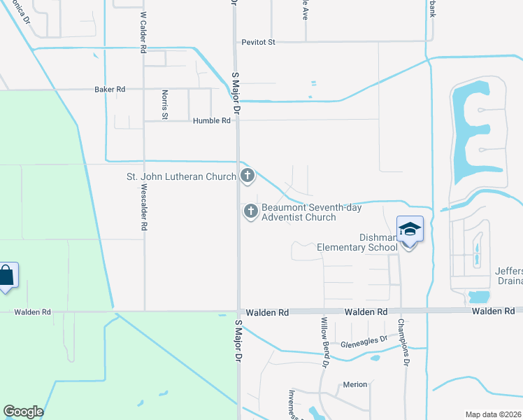 map of restaurants, bars, coffee shops, grocery stores, and more near 8285 Willow Bend Drive in Beaumont