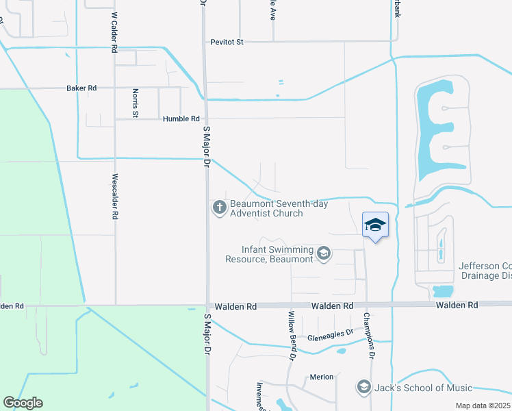 map of restaurants, bars, coffee shops, grocery stores, and more near 8160 Willow Bend Drive in Beaumont