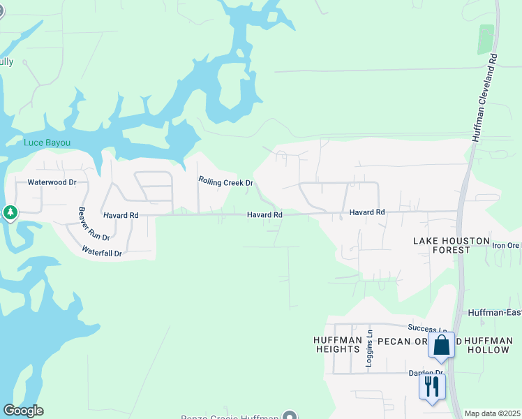 map of restaurants, bars, coffee shops, grocery stores, and more near 871 Havard Road in Huffman