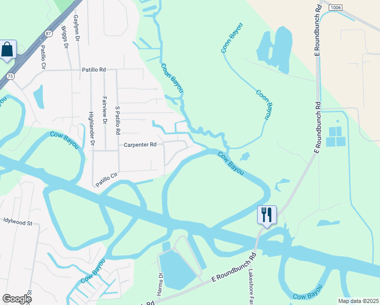map of restaurants, bars, coffee shops, grocery stores, and more near 3735 Carpenter Road in Orange