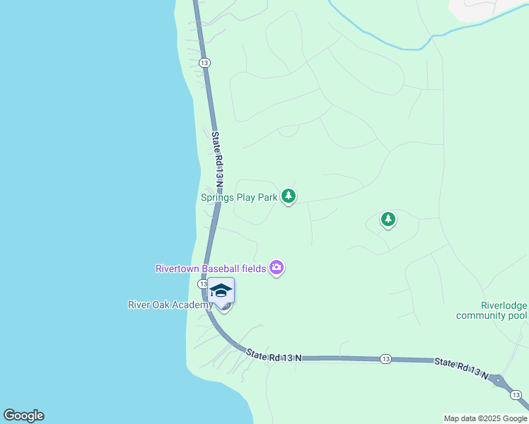 map of restaurants, bars, coffee shops, grocery stores, and more near Swamp Oak Trail in St Johns