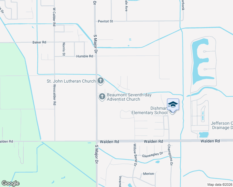 map of restaurants, bars, coffee shops, grocery stores, and more near 8160 Willow Bend Drive in Beaumont