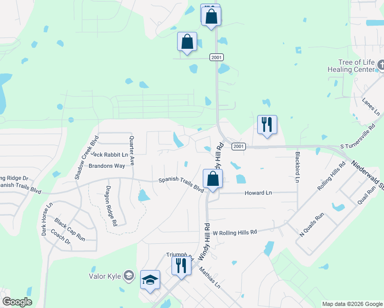 map of restaurants, bars, coffee shops, grocery stores, and more near 255 Joanne Loop in Buda