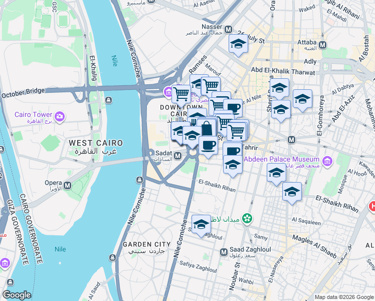 map of restaurants, bars, coffee shops, grocery stores, and more near in 